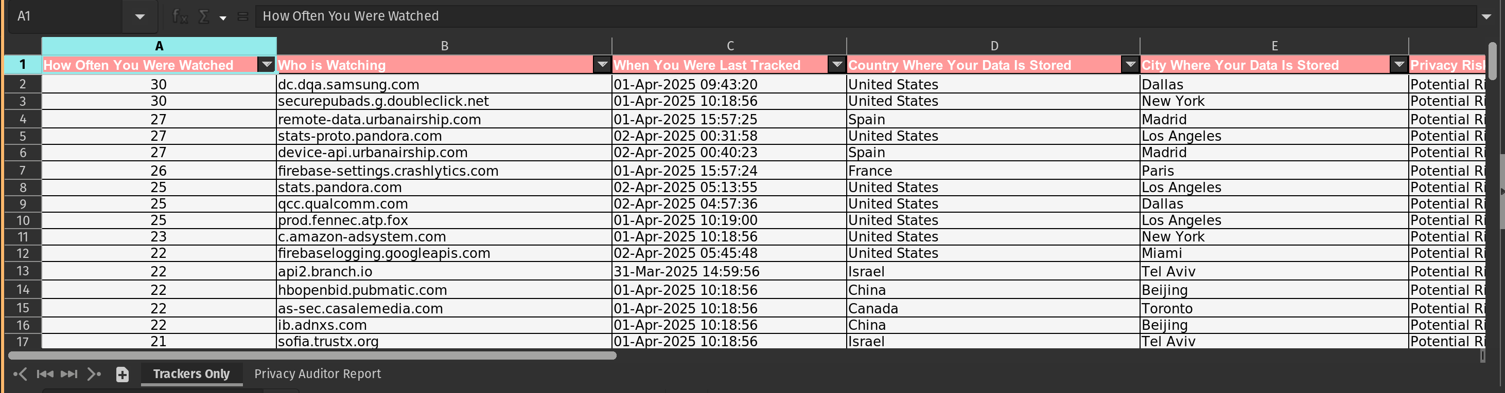 Sample free privacy audit report